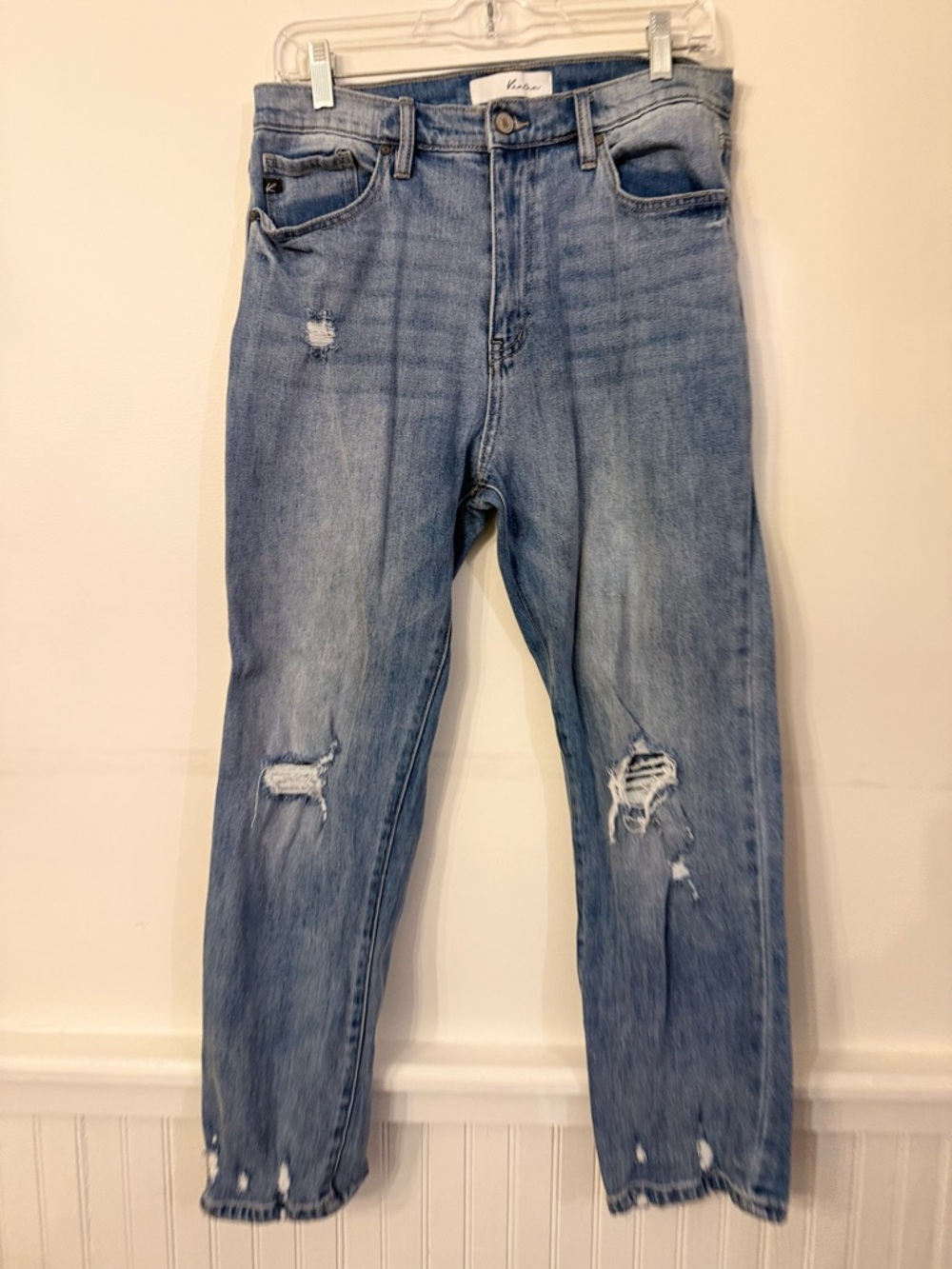 KanCan Light Blue Distressed Straight Jeans